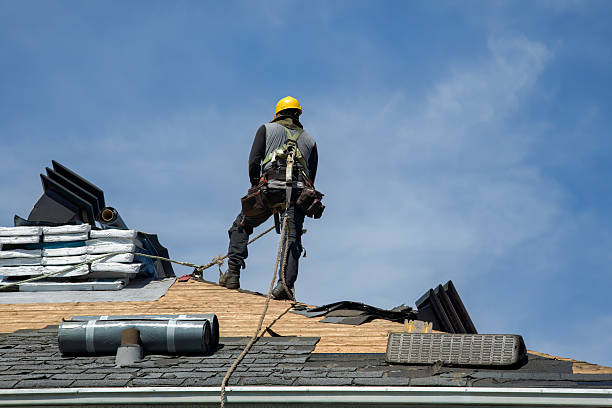 Professional Gutter Installation technician working in New Concord, OH